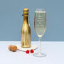 Personalised Prosecco Gift Set With Engraved Champagne Flute – Mini Gold Bottega, thumbnail 1 of 3