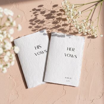 Vow Books Personalised Wedding Vow Cards Cotton Paper, 11 of 12