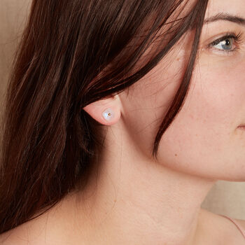 Square Moonstone Stud Earrings, 3 of 5