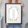 Personalised Floral Poem, Song, Favourite Words Print, thumbnail 5 of 7