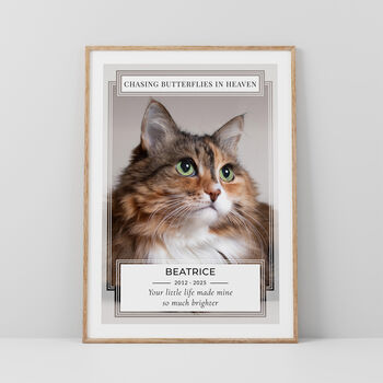 Personalised Pet Loss Cat Memorial Photo Print Wall Art, 2 of 6