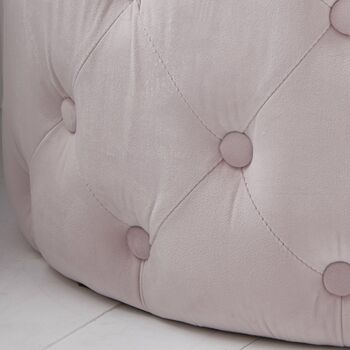 Pale Pink Velvet Buttoned Footstool, 3 of 3