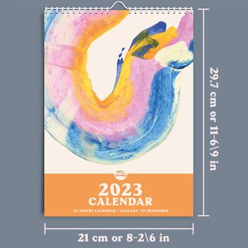 2023 Paint Strokes Wall Calendar | A4 Calendar, 6 of 9