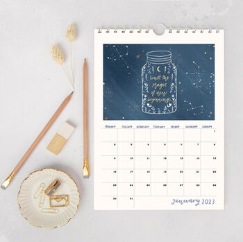 Moon And Stars Celestial Personalised 2023 A4 Calendar, 4 of 5