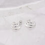 Stepped Hoop Earrings Sterling Silver, thumbnail 1 of 4