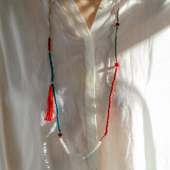 Colourful Bead Tassel Long Necklace, 3 of 4