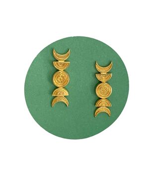 Brass Moon Phases Earrings, 3 of 3
