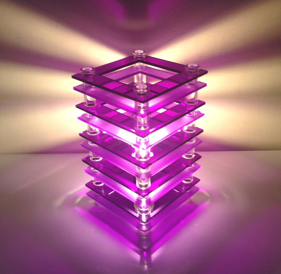 Mini Square Layered Table Lamp By Kirsty Shaw Notonthehighstreet Com Purple Frost