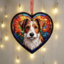 Fox Terrier Stained Glass Effect Heart Suncatcher, thumbnail 3 of 5