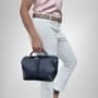 Small Black Doctor Bag Crossbody Handheld, thumbnail 4 of 6