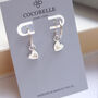 Sterling Silver Heart Charm Hoop Earrings, thumbnail 3 of 4