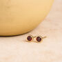 Gold Plated Sterling Silver January Garnet Birthstone Stud Earrings, thumbnail 4 of 6