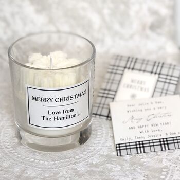 Personalised Christmas Candle Gift Boxed / Snowflake Design, 6 of 8