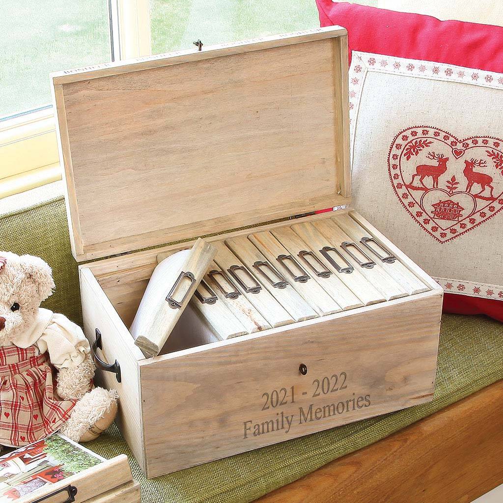 Personalised Keepsake Wooden Photo Album Box By Dibor