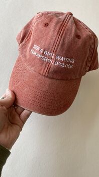 Just A Girl Personalised Slogan Cap, 3 of 6