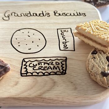 Personalised Tea And Biscuit Board With Child's Drawing, 2 of 5