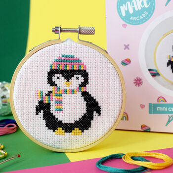 Penelope Penguin Cross Stitch Bauble Kit, 2 of 4