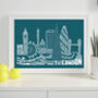 London Two Skyline Typography Print Personalised, thumbnail 1 of 8