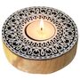 Wooden Round Tea Light Candle Holder, Set Of Two, thumbnail 2 of 5