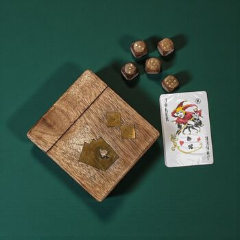 Personalised Luxury Card And Dice Set In A Wood Box, 3 of 12