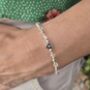 Sterling Silver April Crystal Gemstone Beaded Bracelet: April Birthstone Personalised Initial Heart, thumbnail 2 of 7