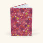 Floral Dark Pink Hardback A5 Notebook, thumbnail 5 of 11