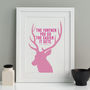 Stag Head Personalised Quote Print, thumbnail 4 of 8
