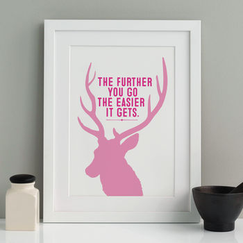 Stag Head Personalised Quote Print, 4 of 8