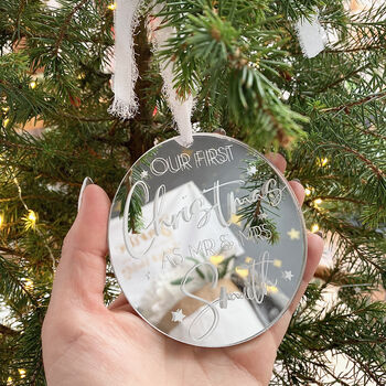 Personalised 'First Christmas Married' Tree Decoration, 3 of 8