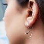 Modern Curved Sterling Silver Drop Earring, thumbnail 4 of 7