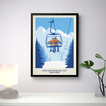 Personalised Ski Couple Poster, 3 of 6