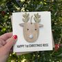 Baby's First Christmas Reindeer Decoration Card, thumbnail 2 of 3