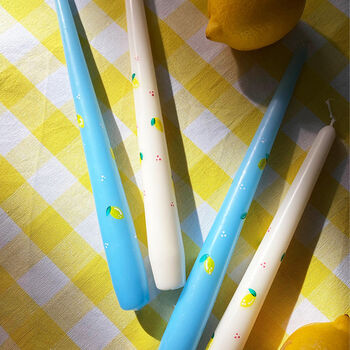 Hand Painted Luscious Lemon Candles, 2 of 7