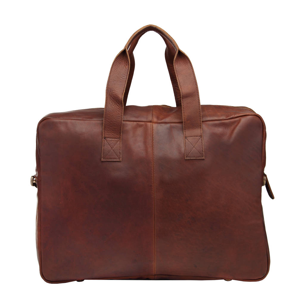 Personalised Leather Classic Holdall In Brown Or Black By MAHI Leather