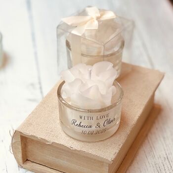 Personalised Wedding Favours Gifts, Ruffle Candles Giveaways, 3 of 9