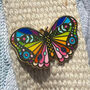 Bright Rainbow Butterfly Enamel Pin Badge, thumbnail 1 of 11