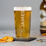 Personalised Football Name Pint Glass, thumbnail 1 of 4