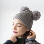 Cable Knit Duo Pom Knit Hat, thumbnail 1 of 6