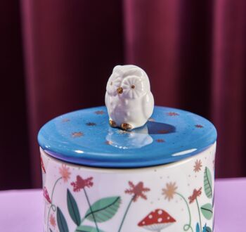 Porcelain Secret Garden Owl Jar, 3 of 4