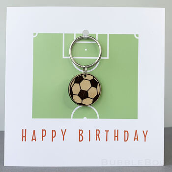 Personalised Football Keepsake Keyring Birthday Card, 6 of 8