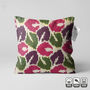 Ikat Cushion Cover With Leafs Pattern, thumbnail 1 of 7