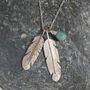 Feathers Sterling Silver And Gem Necklace, thumbnail 4 of 6