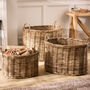 Premium Natural Rattan Oval Log Basket, thumbnail 2 of 5