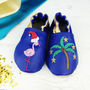 Personalised Tropical Flamingo Christmas Baby Shoes, thumbnail 1 of 6