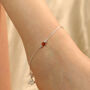 925 Silver Orange Beaded Summer Indie Thin Payal Anklet, thumbnail 3 of 9