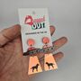 Dog Alien Abduction Earrings In Red, thumbnail 2 of 2