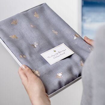 Metallic Bee Print Scarf, 3 of 9