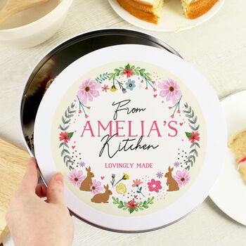 Personalised Spring Florals Cake Tin, 3 of 5