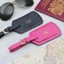 Luxury Leather Matching Couples Luggage Tags, thumbnail 1 of 6