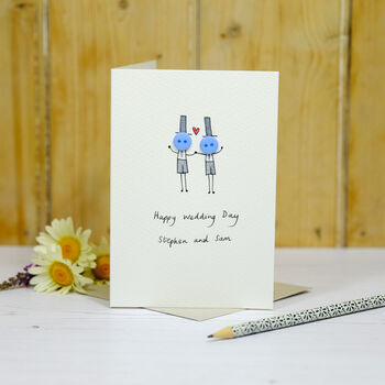Personalised 'Button Wedding' Handmade Card, 9 of 12